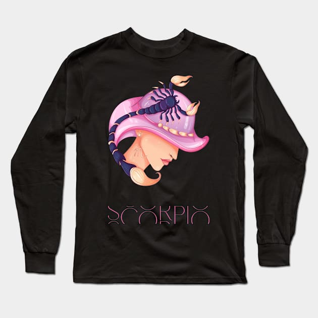 Scorpio Zodiac Long Sleeve T-Shirt by JonesCreations